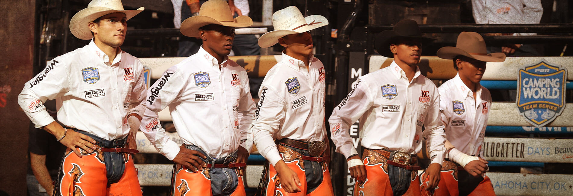 The Kansas City Outlaws standing at Wildcatter days in Oklahoma City.