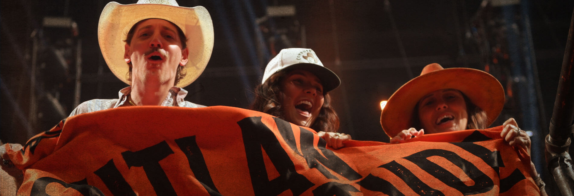 KC Outlaw fans getting loud, waving their Outlaw Attitude Banner during the 2025 opening weekend.