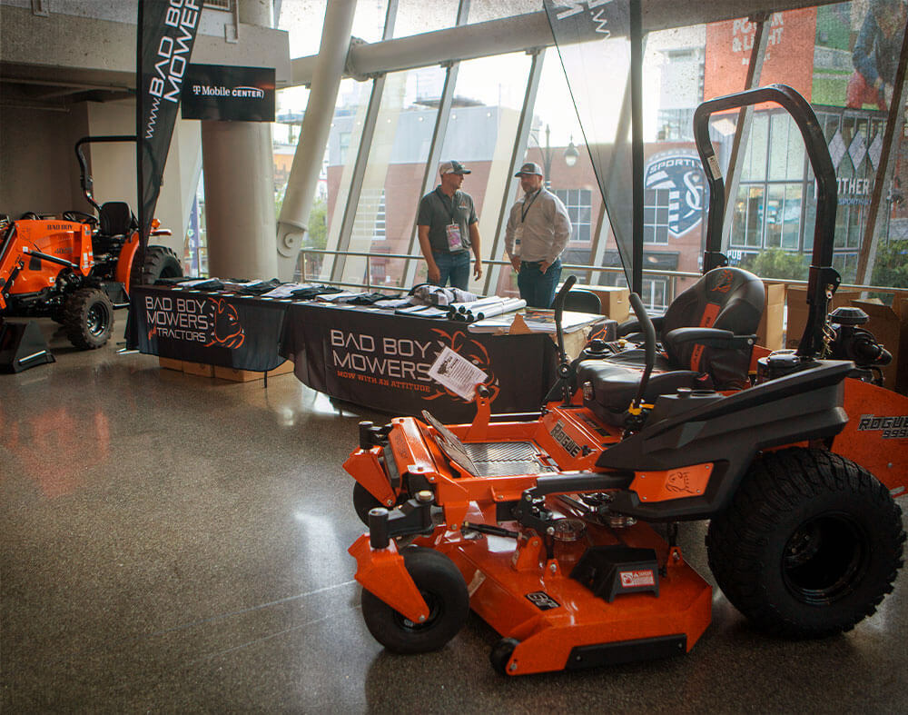 Bad Boy Mowers showing off their revolutionary line of zero-turn mowers at Outlaw Days.