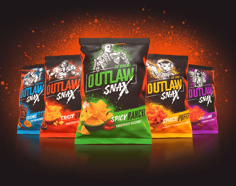 Outlaw Snax, proud sponsor of the Kansas City Outlaws.